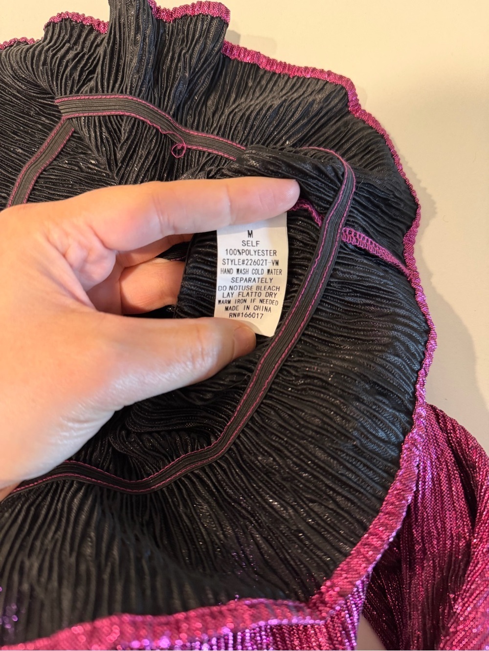 NWT One-Shoulder Fuchsia Crinkle Blouse - Women Tops - Picture 8 of 8